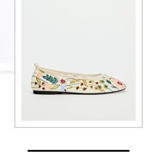 Zara Floral White Flats